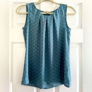 LOFT Small Silk Tank Top Blue